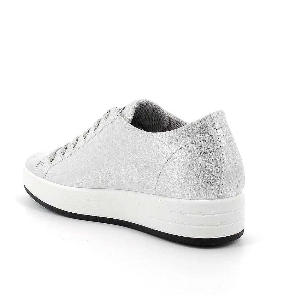 Sneakers|Igi&Co Sneakers In Pelle Da Donna Argento