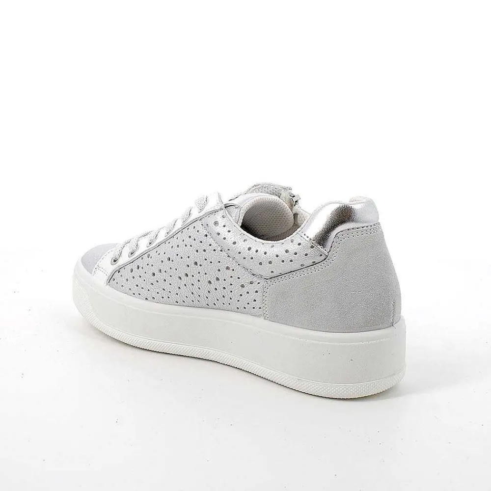 Sneakers|Igi&Co Sneakers In Pelle Da Donna Argento