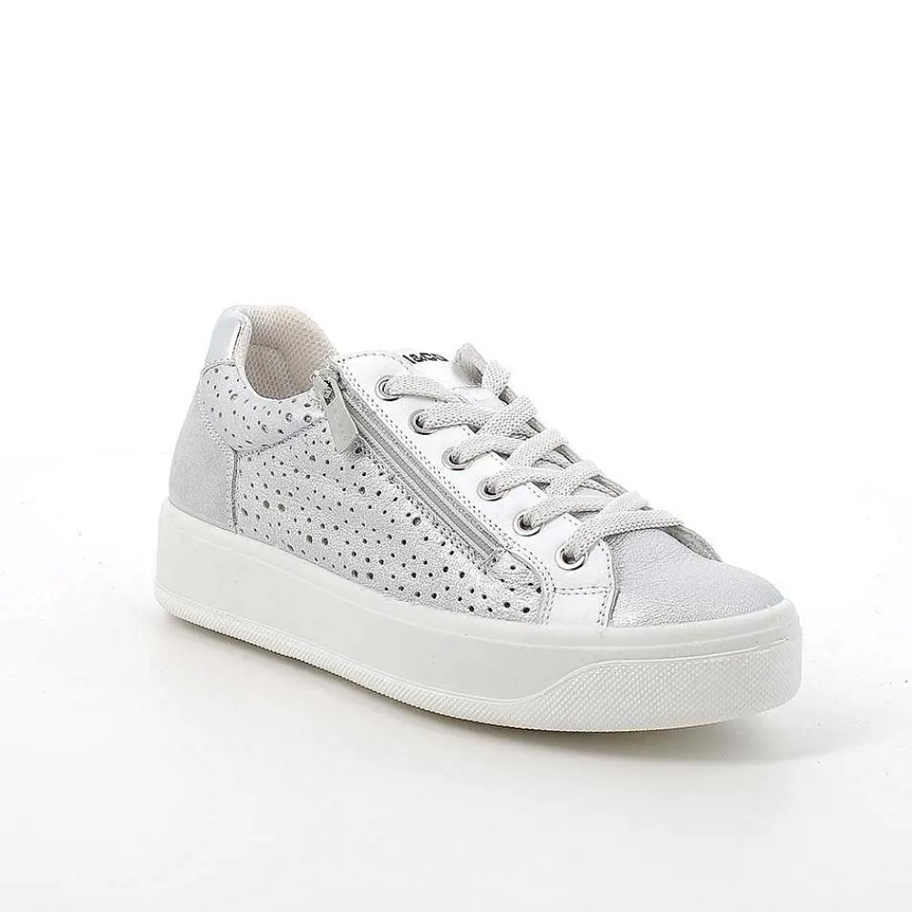 Sneakers|Igi&Co Sneakers In Pelle Da Donna Argento