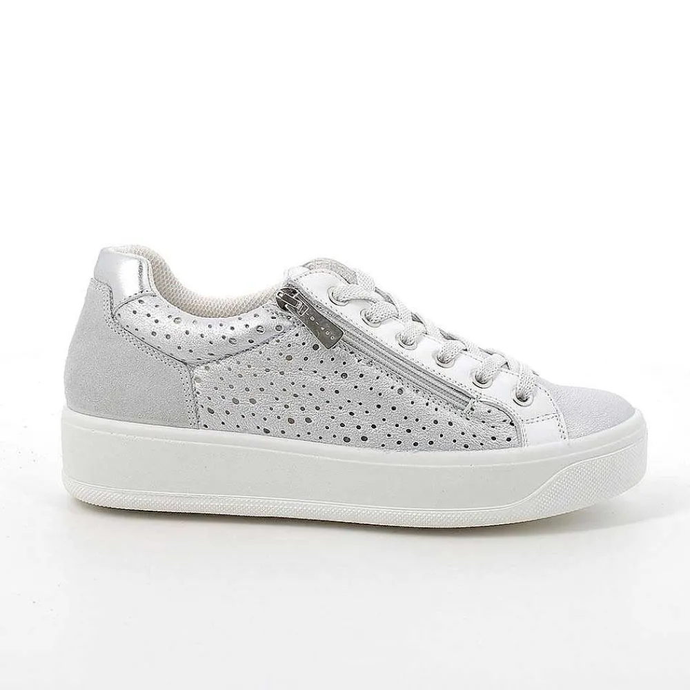 Sneakers|Igi&Co Sneakers In Pelle Da Donna Argento