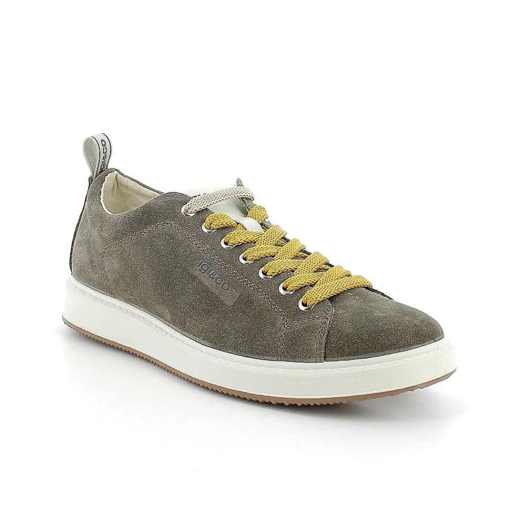Sneakers|Igi&Co Sneakers In Pelle Da Uomo Verde Militare