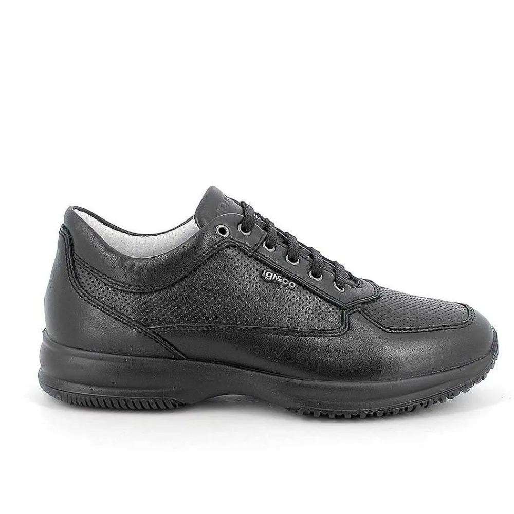 Sneakers|Igi&Co Sneakers In Pelle Da Uomo Nero