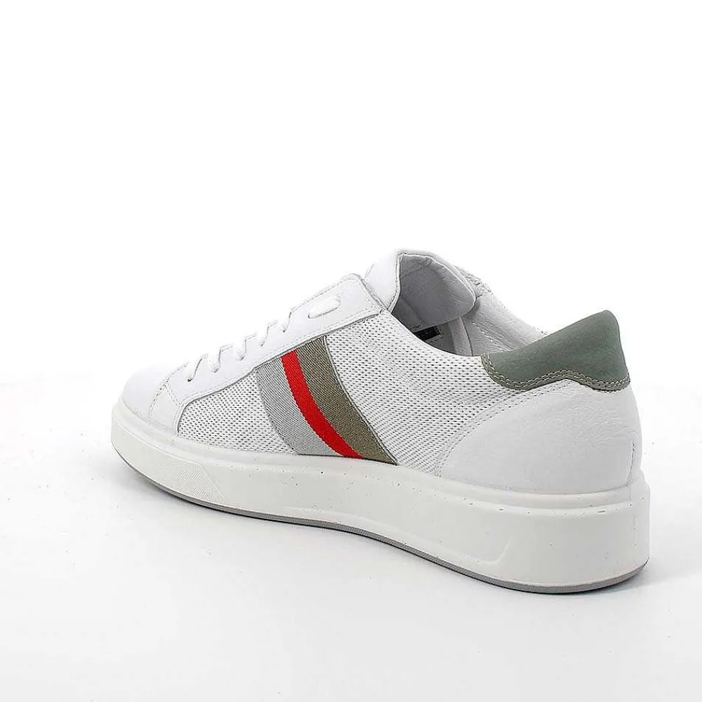 Sneakers|Igi&Co Sneakers In Pelle Da Uomo Bianco-Salvia